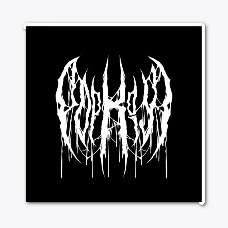 PopKill Black Metal Logo Sticker